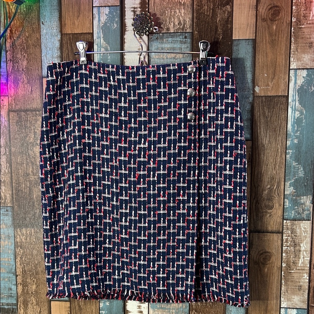 Talbots Multicolor Tweed Pencil Skirt